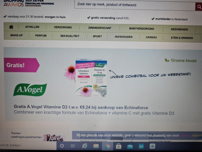 Bij de onlinedrogist.nl gratis A.Vogel vitami...