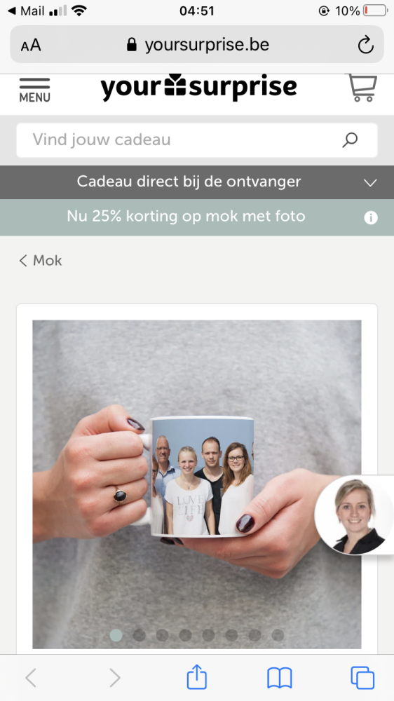 YourSurprise -25% korting op mok met foto....