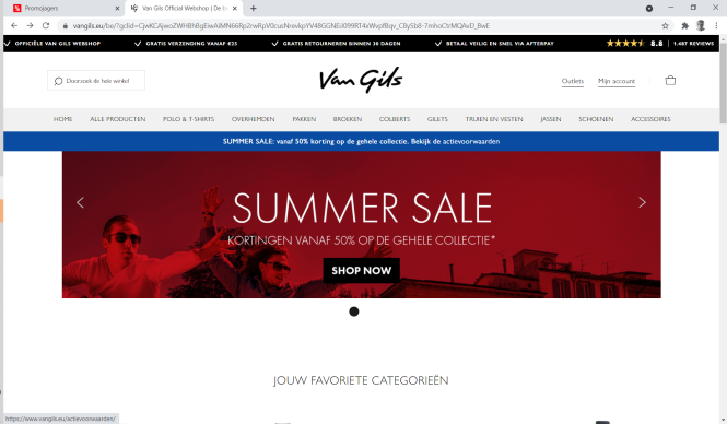 Solden bij Van Gils vanaf 50%! Tip schrijf j...