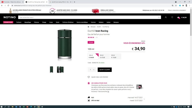 Ook gespot tussen de promo's op Notino : Dunh...