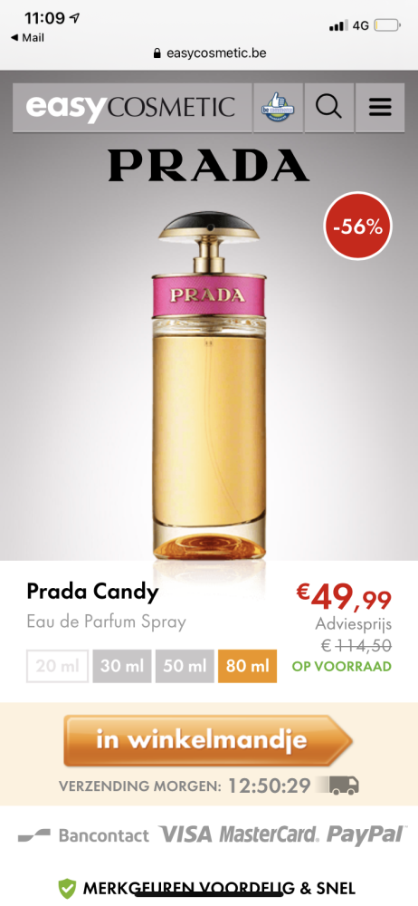 Top prijs voor deze parfum. Nu €49,99 bij Eas...