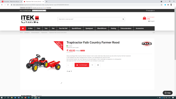 Traptractor Falk Country Farmer in promotie b...