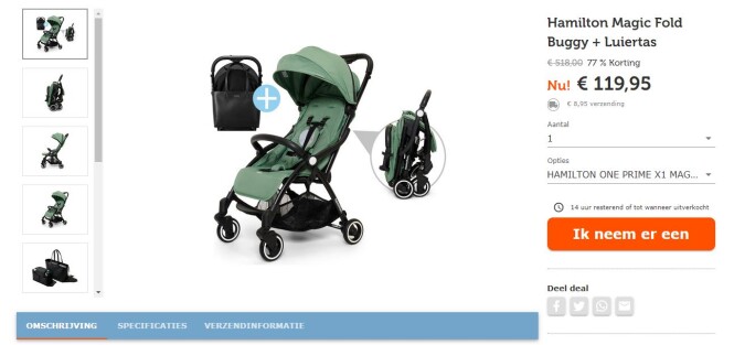 Ik zag deze promotie op iBood: een buggy + lu...