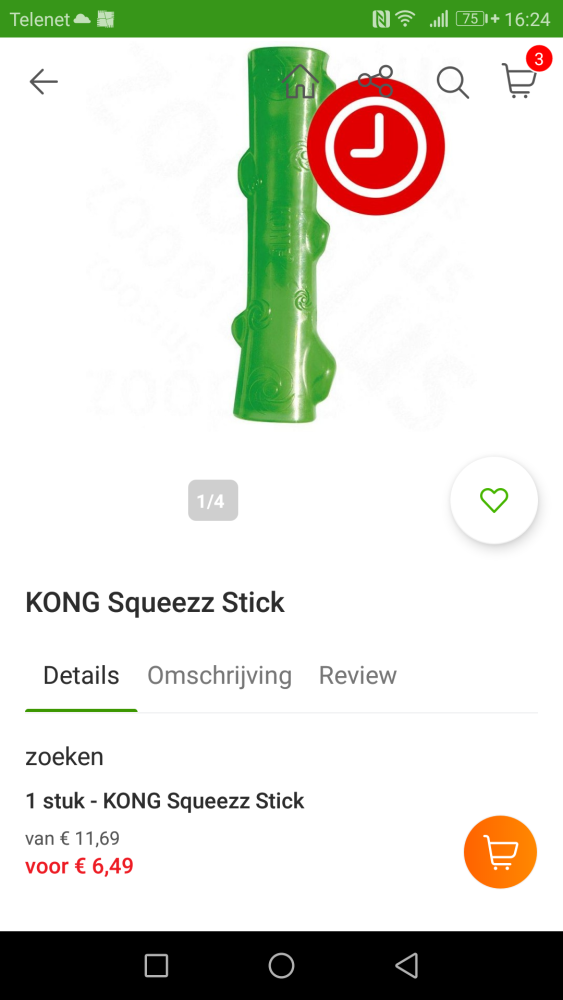 Dagaanbieding ZOOPLUS: Kong squeeze stick -44...