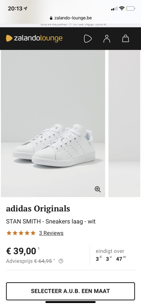 Stan Smith Adidas op Zalando Lounge aan €39....