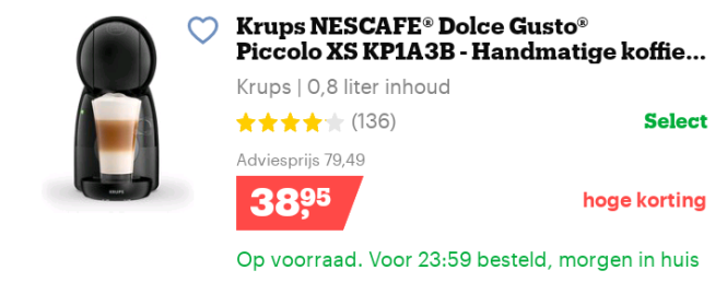 Mooie korting op de dolce gusta bij www.bol.c...