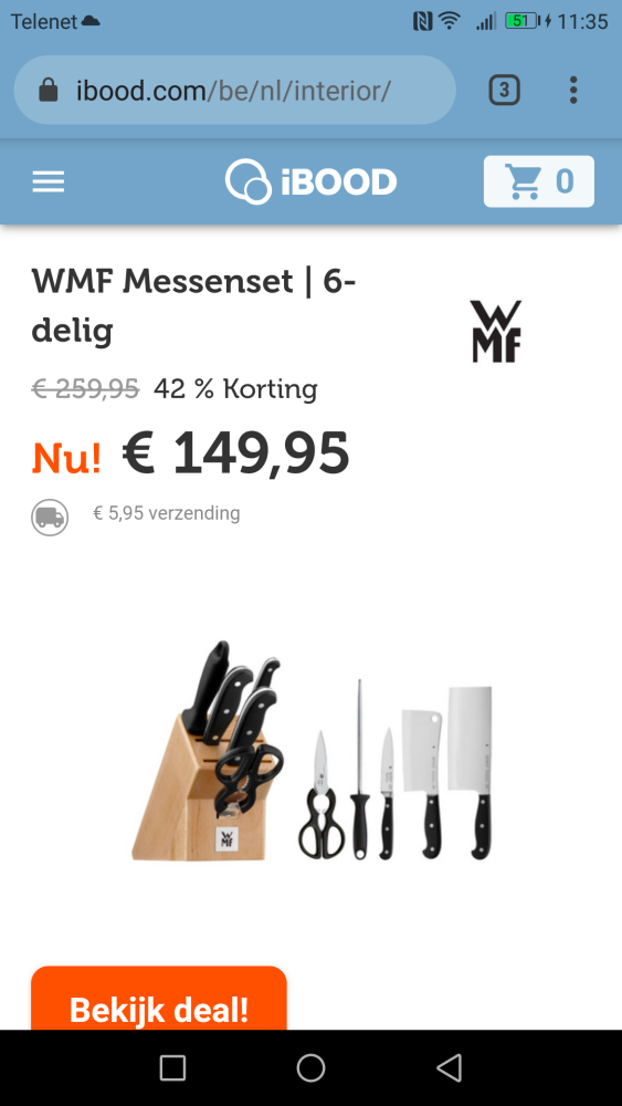 KOOPJE: WMF Spitzenklasse Plus messenset 6-d...