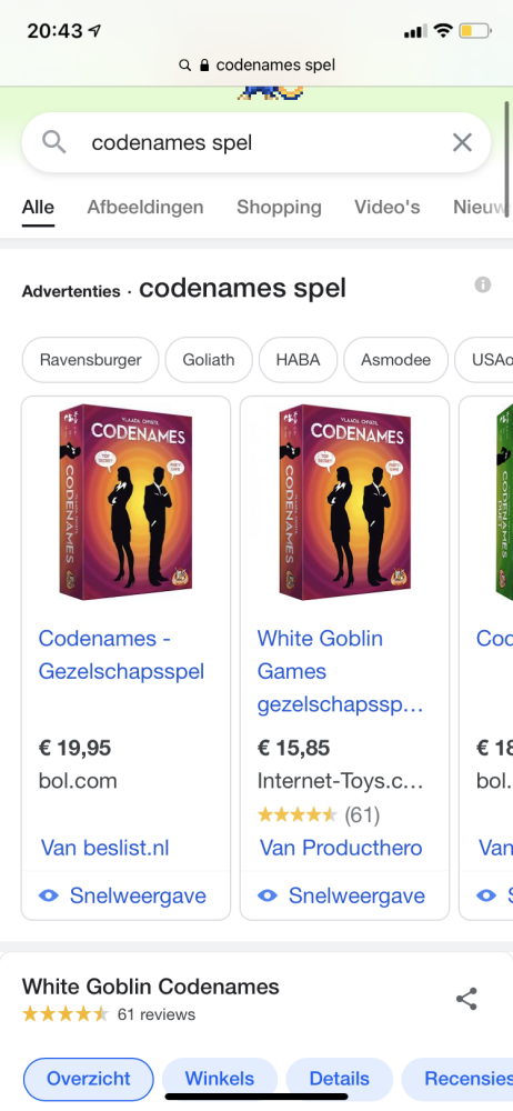 Codenames spel goedkoper bij Intertoys. https...