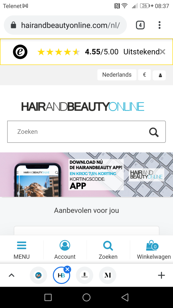 7,5% korting als je hun app gebruikt https:/...