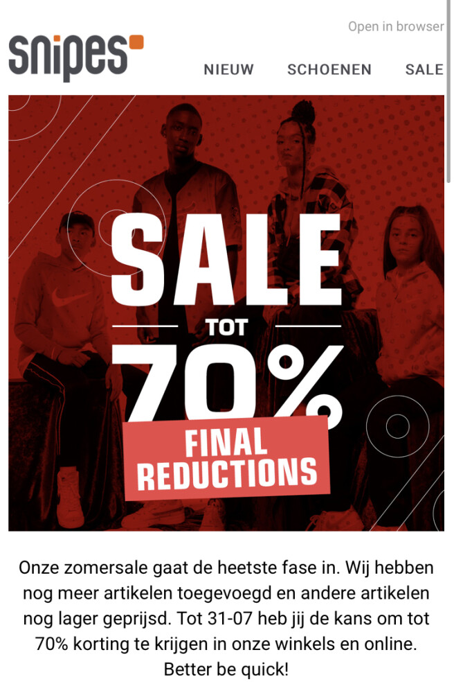 De schoenenwinkel Snipes heeft nog meer artik...