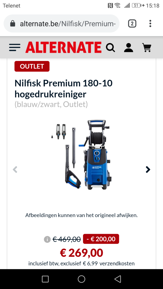 200€ korting op hogedrukreiniger v Nilfisk. N...