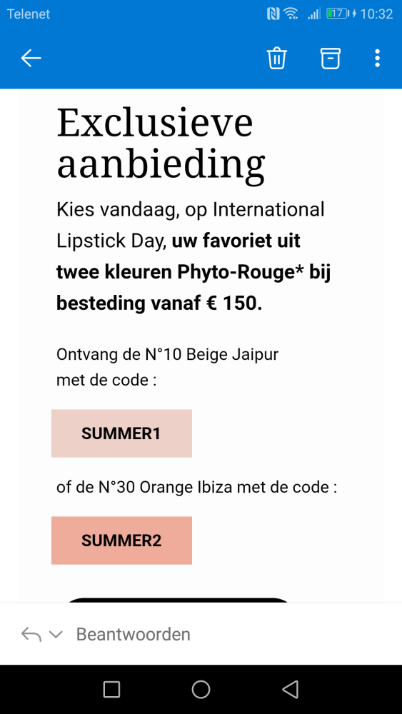 Gratis lipstick nr. 30 bij aankoop v 150€. h...