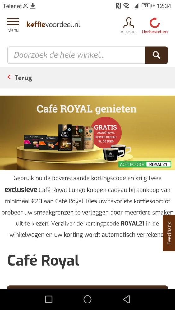2 exclusieve Café Royal Lungo koppen cadeau b...