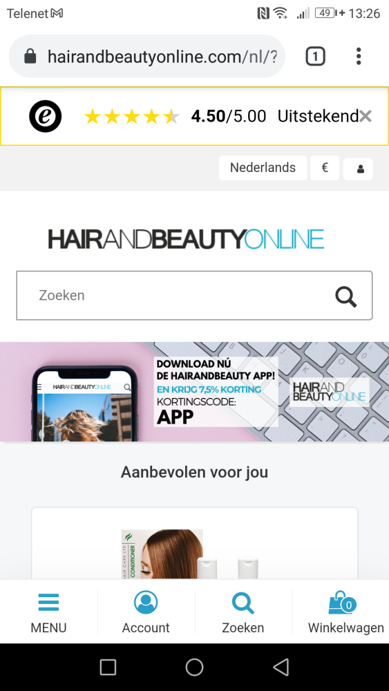 6,5% korting op alles https://www.hairandbea...