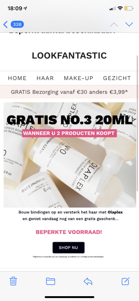 Bij Look Fantastic gratis Olaplex cadeau bij...