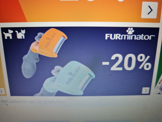 Bij brekz.be-20% op furminator, -15% op Sanic...