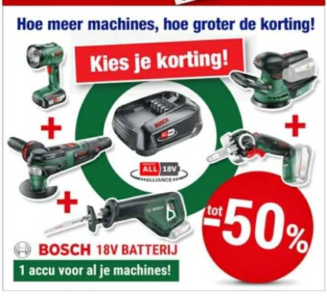 Nu bij hubo stapelkorting tot 50% op bosh ger...