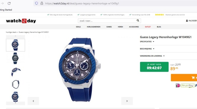 GUESS Horloge W1049G1 voor slechts 89.95€ bij...