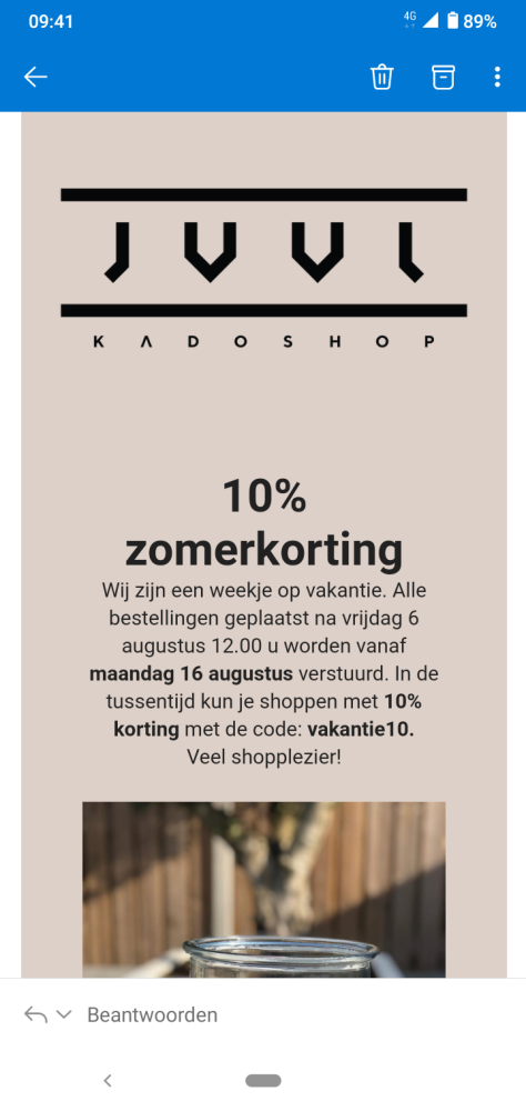 Bij Juul kadoshop krijg je met de code vakant...