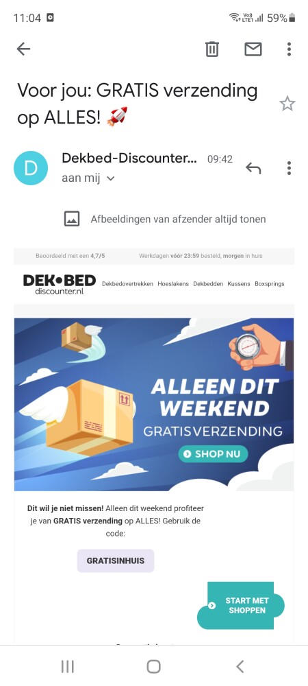 Bij Dekbed-discounter.nl nu dit weekend grati...
