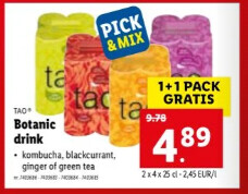 Tao botanic drink 1 + 1 pack gratis Lidl 20/0...