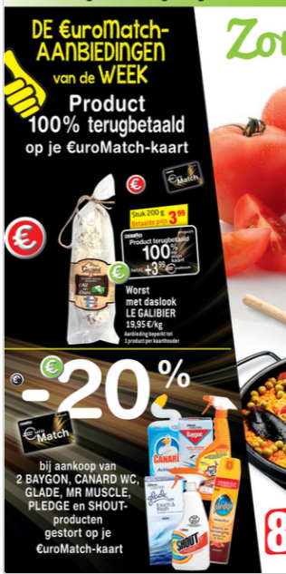 Cashback bij smatch van 11/08 tem 17/08. 100%...