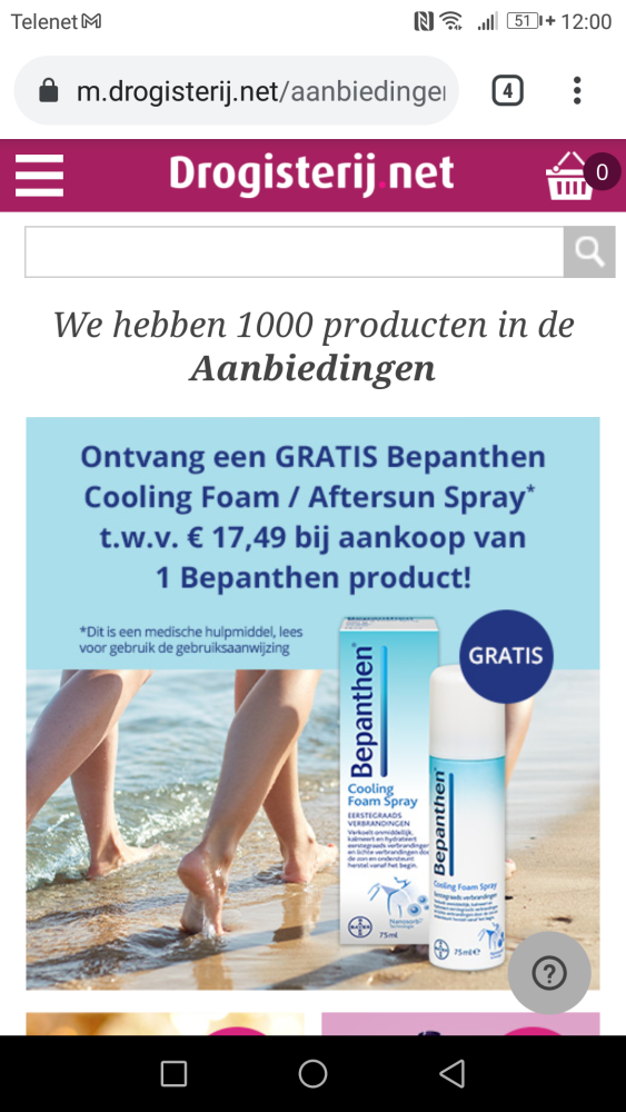 Gratis Bepanthen cooling foam aftersunspray t...