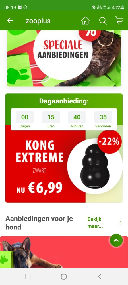 Bij zooplus.nl kong extreme zwart in dagaanbi...