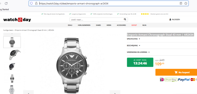 Emporio Armani Chronograph Staal 43 mm | AR24...