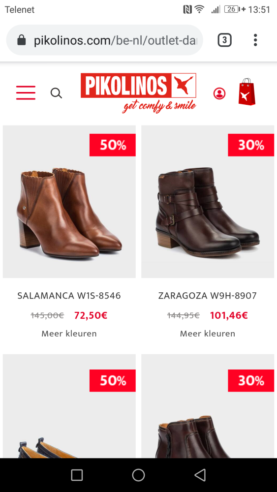 Tot 50% korting op outletartikelen tem 31/08/...