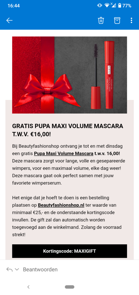Bij beautyfashionshop krijg je met de code MA...