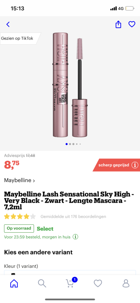 Maybeline lash sensational sky aan de helft v...