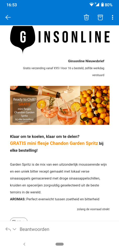 Bij gins online krijg je nu een gratis mini f...