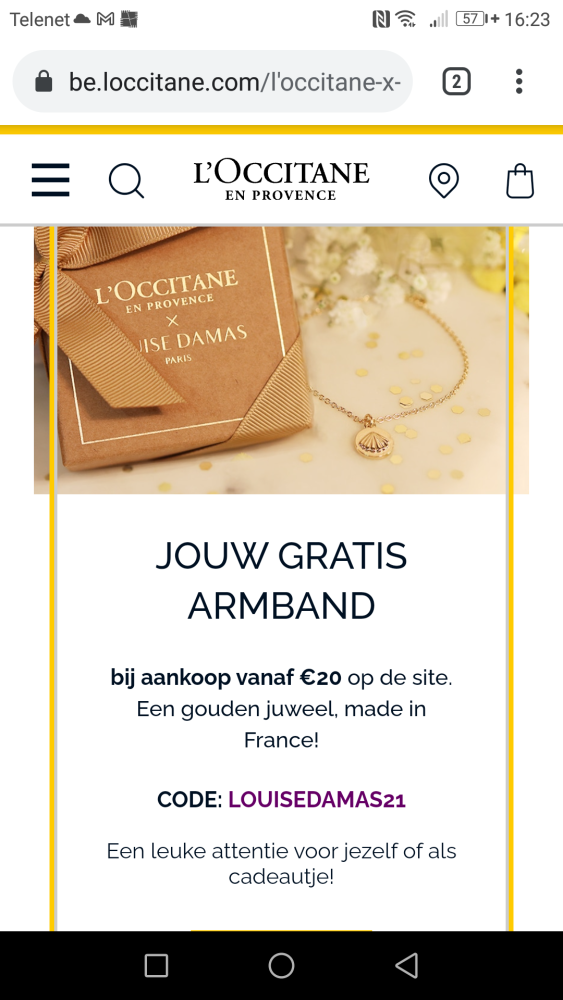 Gratis gouden juweel bij aankoop v 20€ zolang...