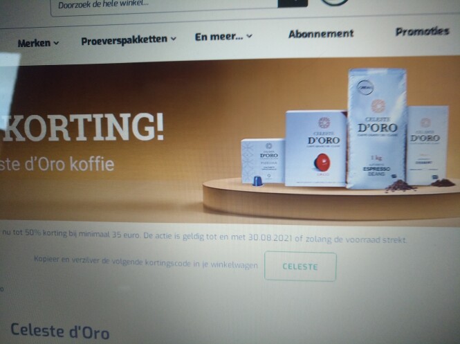 50% korting op alle Celeste d'Oro koffie bij...