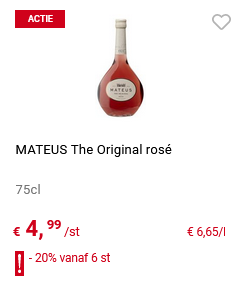 Mateus Rosé voor 3.99€ vanaf 6stuks bij Colru...