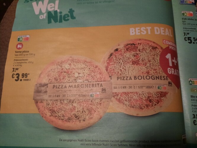 Delhaize vanaf 99 1+1 gratis van oa verse piz...