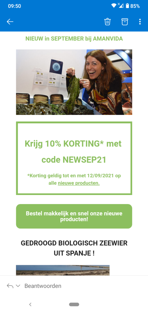 10% korting op de nieuwe producten
