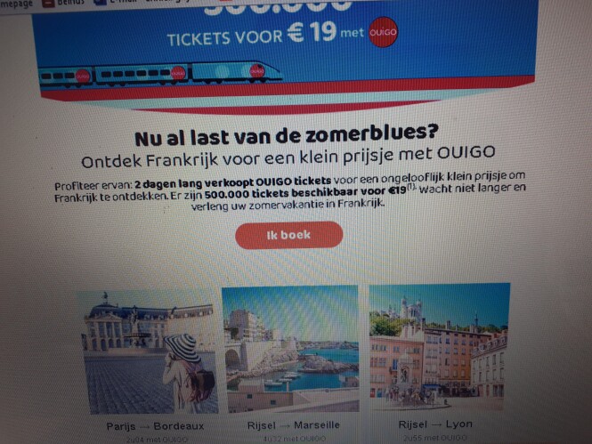 Hallo , Net een midweek geboekt met de trein...