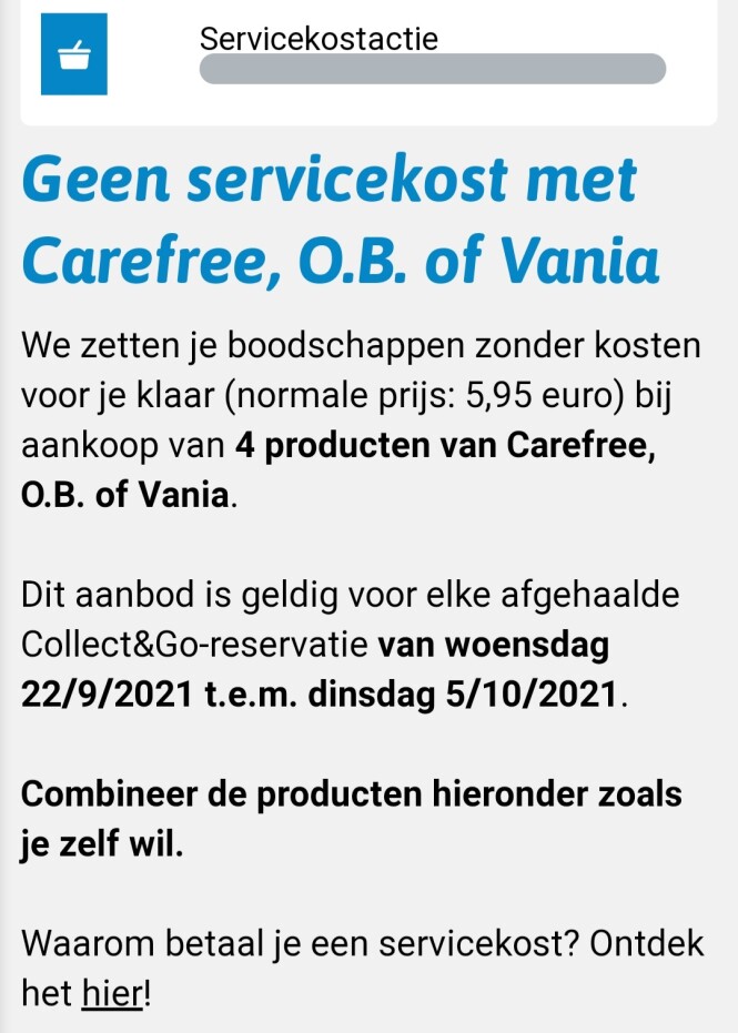 Collect&go geen servicekost bij aankoop van 4...