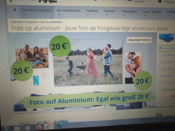 Foto op aluminium nu 20€ alle formaten tem 1...