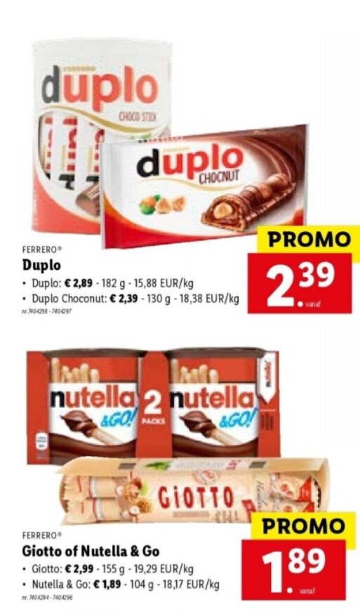 Lidl promo nitella duplo, nutella duplo choco...
