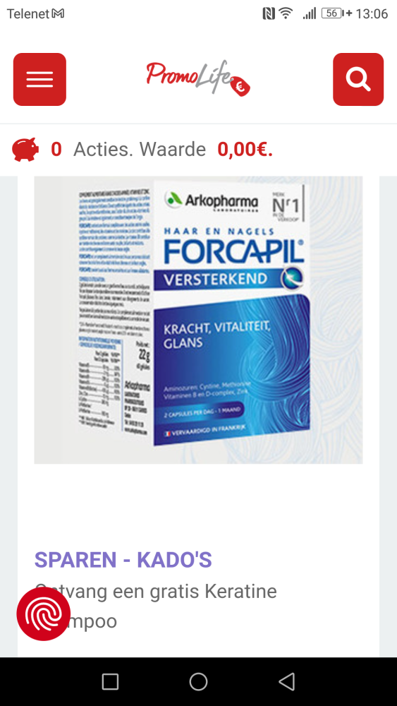 Gratis keratine shampoo bij aankoop v Forcapi...