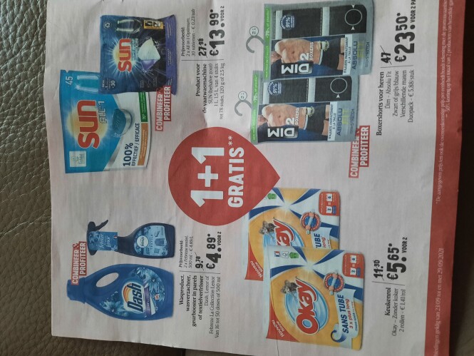 Delhaize vanaf 23/9 1 + 1 waspoeder, geurboos...