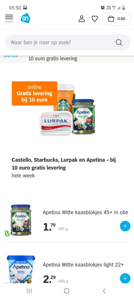 Gratis levering bij albert heijn vanaf maanda...