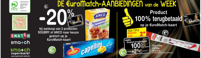Cashback bij smatch 29/09-12/10: 100% terugbe...