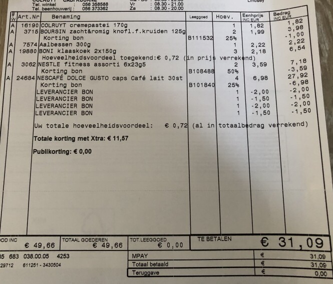 Deze bonnen zijn ook leuk en is nie altijd vo...