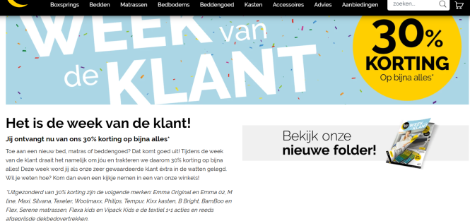 Weekend van de klant bij beter bed: 30% korti...
