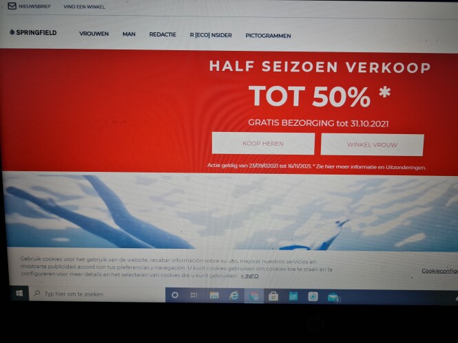 Bij Springfield nu half seizoen verkoop tot 5...