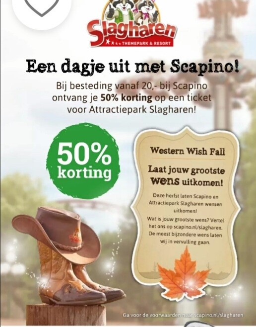 Scapino bij besteding vanaf €20 ontvang je 50...